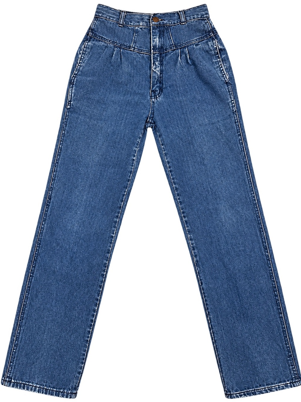 High-Rise Straight Leg Jeans in Medium Blue